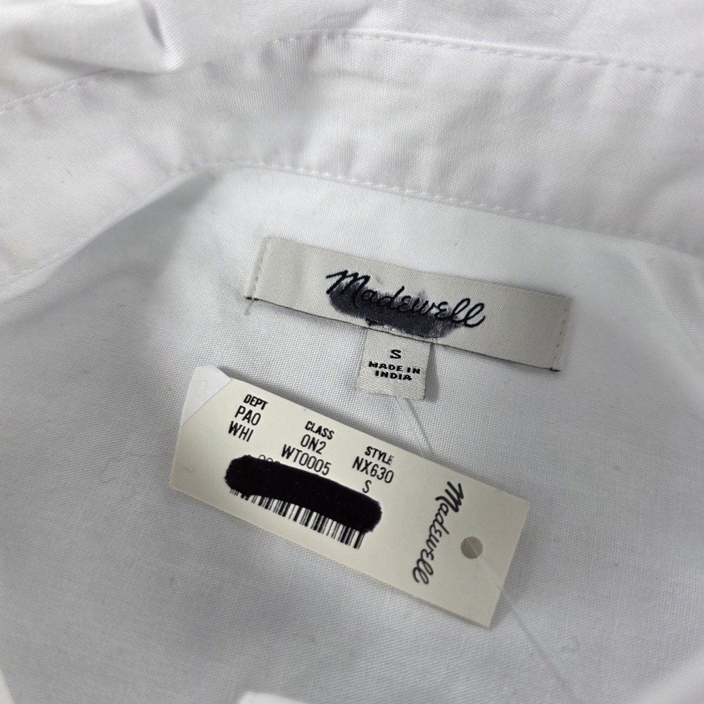 Madewell Oversized Button Up Shirt Cotton Hip Length White Small Womens NWT - Picture 3 of 10